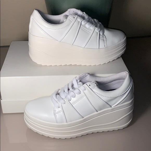 zara white platform sneakers
